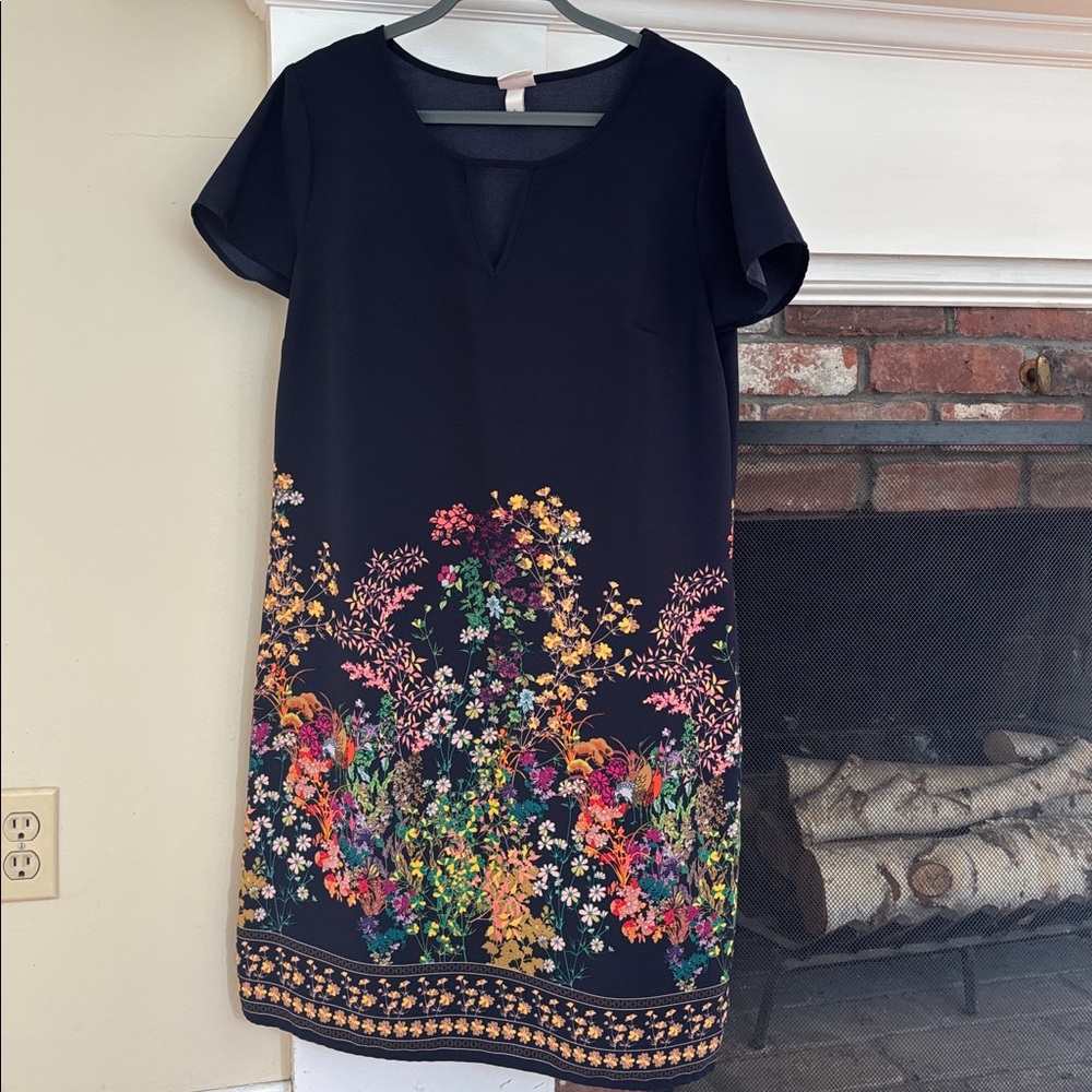 Merona Navy Blue Floral Dress